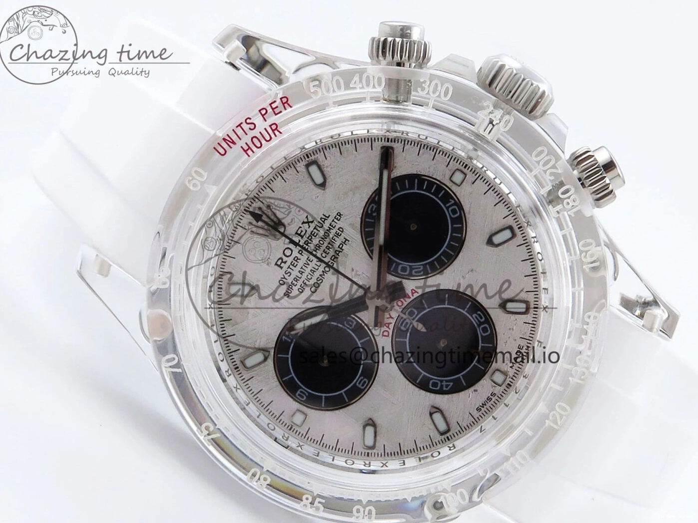 0407 Daytona AET Remould N6F 1:1 Best Edition Meteorite Dial on White Rubber Strap SA TopPick 920